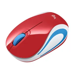 Logitech M187 - Mouse - optical - 3 buttons - wireless - 2.4 GHz - USB wireless receiver - red