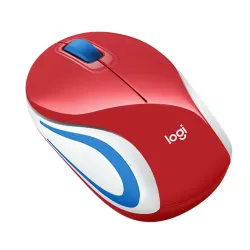 Logitech M187 - Mouse - optical - 3 buttons - wireless - 2.4 GHz - USB wireless receiver - red