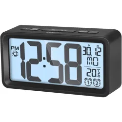 Sencor SDC 2800 B fekete digitális ébresztőóra hőmérővel
