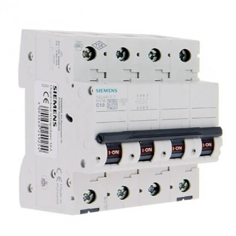 Siemens 5SL6410-7 6KA 4P C 10A kismegszakító Siemens 5SL6410-7 6KA 4P C 10A kismegszakító