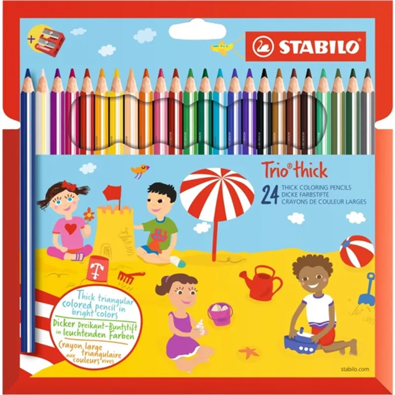 Stabilo Trio 24db-os színes ceruza készlet + hegyező Stabilo Trio 24db-os színes ceruza készlet + hegyező