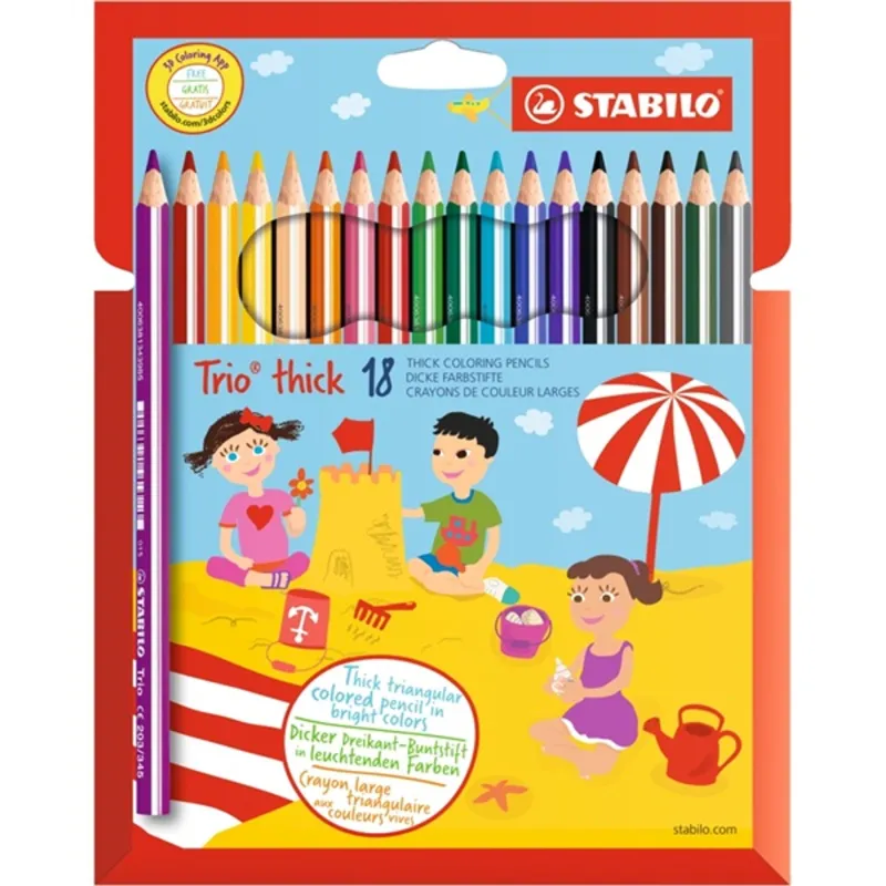 Stabilo Trio vastag 18db-os színes ceruza készlet Stabilo Trio vastag 18db-os színes ceruza készlet
