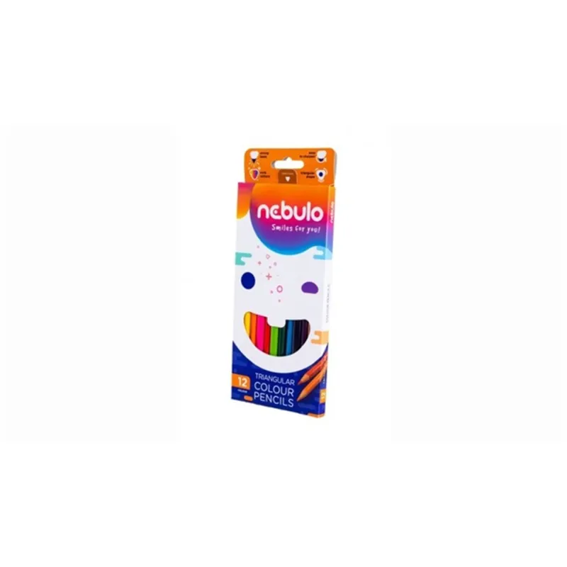 Nebulo háromszög alakú 12db-os vegyes színű színes ceruza Nebulo háromszög alakú 12db-os vegyes színű színes ceruza