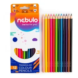 Nebulo háromszög alakú 12db-os vegyes színű színes ceruza