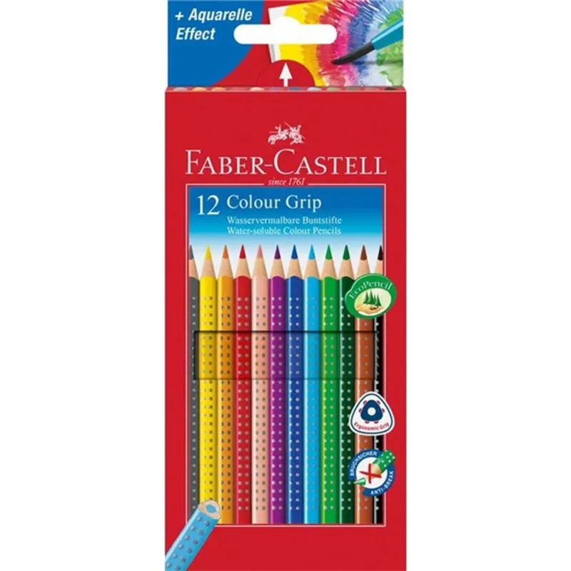 Faber-Castell Grip 2001 12db-os vegyes színű színes ceruza (P3033-1791) Faber-Castell Grip 2001 12db-os vegyes színű színes ceruza (P3033-1791)