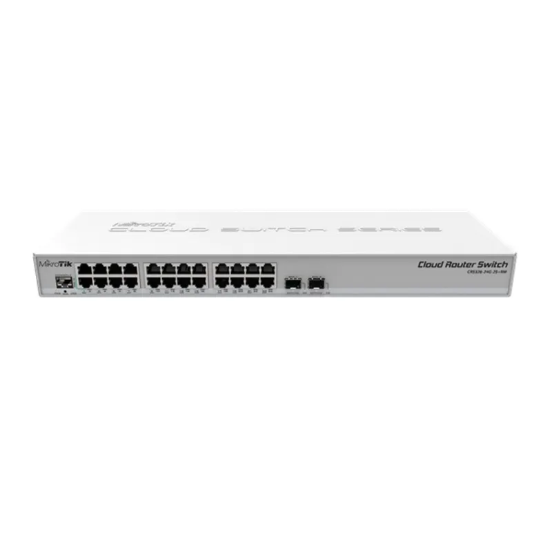 MikroTik Cloud Router Switch 326-24G-2S+RM with 800 MHz CPU, 512MB RAM, 24xGigab MikroTik Cloud Router Switch 326-24G-2S+RM with 800 MHz CPU, 512MB RAM, 24xGigab