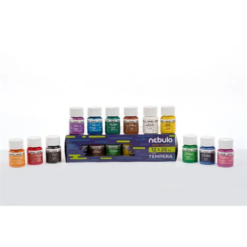 Nebulo 25ml-es 12 színű tégelyes tempera készlet Nebulo 25ml-es 12 színű tégelyes tempera készlet
