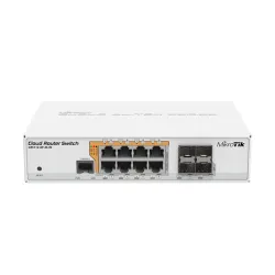 MikroTik CRS112-8P-4S-IN asztali/rackbe szerelhető switch, 8xGbit LAN, 8xPoE kimenet, 4xSFP port
