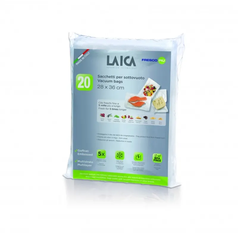 Laica VT36040 28x36cm 20 db-os légcsatornás vákuumcsomagoló tasak szett Laica VT36040 28x36cm 20 db-os légcsatornás vákuumcsomagoló tasak szett