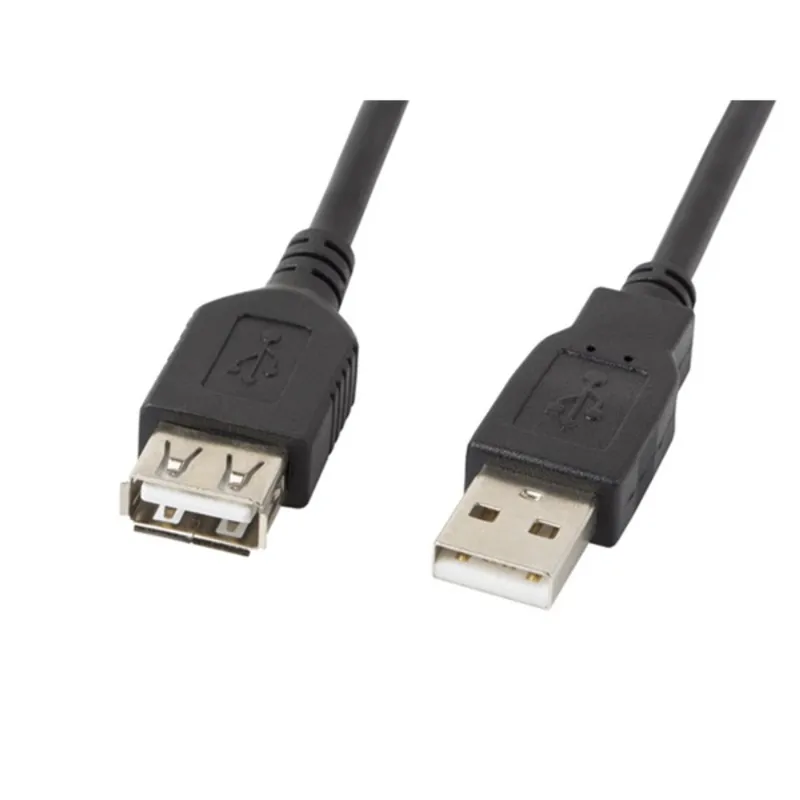 Lanberg USB-A 2.0 (apa - anya) kábel 1.8m - Fekete Lanberg USB-A 2.0 (apa - anya) kábel 1.8m - Fekete