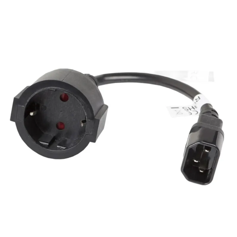 Lanberg IEC 320 C14 apa - SCHUKO anya átalakító 20 cm - Fekete Lanberg IEC 320 C14 apa - SCHUKO anya átalakító 20 cm - Fekete