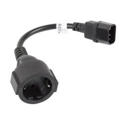 Lanberg IEC 320 C14 apa - SCHUKO anya átalakító 20 cm - Fekete