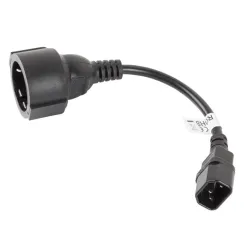 Lanberg IEC 320 C14 apa - SCHUKO anya átalakító 20 cm - Fekete