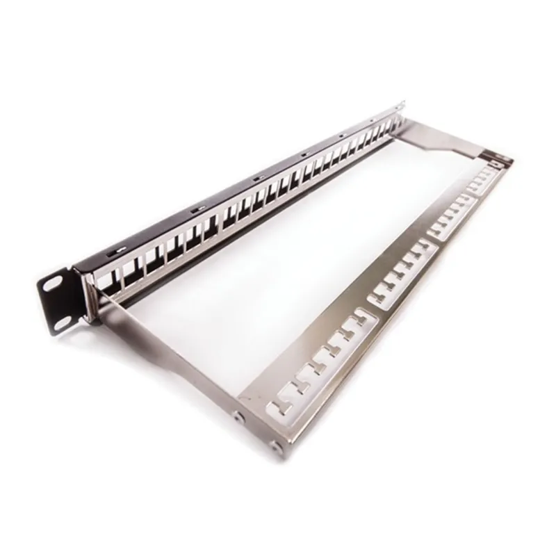 Patch panel 1U, fekete, üres, 24 db keystone jack számára Patch panel 1U, fekete, üres, 24 db keystone jack számára