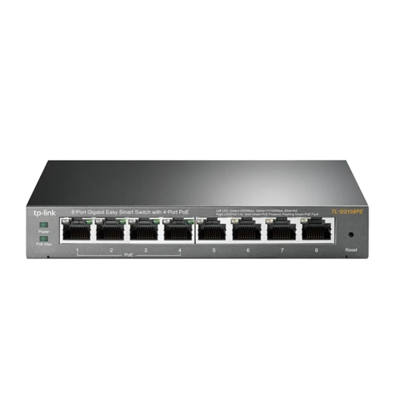 TP-Link TL-SG108PE 10/100/1000Mbps 8 portos PoE smart switch TP-Link TL-SG108PE 10/100/1000Mbps 8 portos PoE smart switch