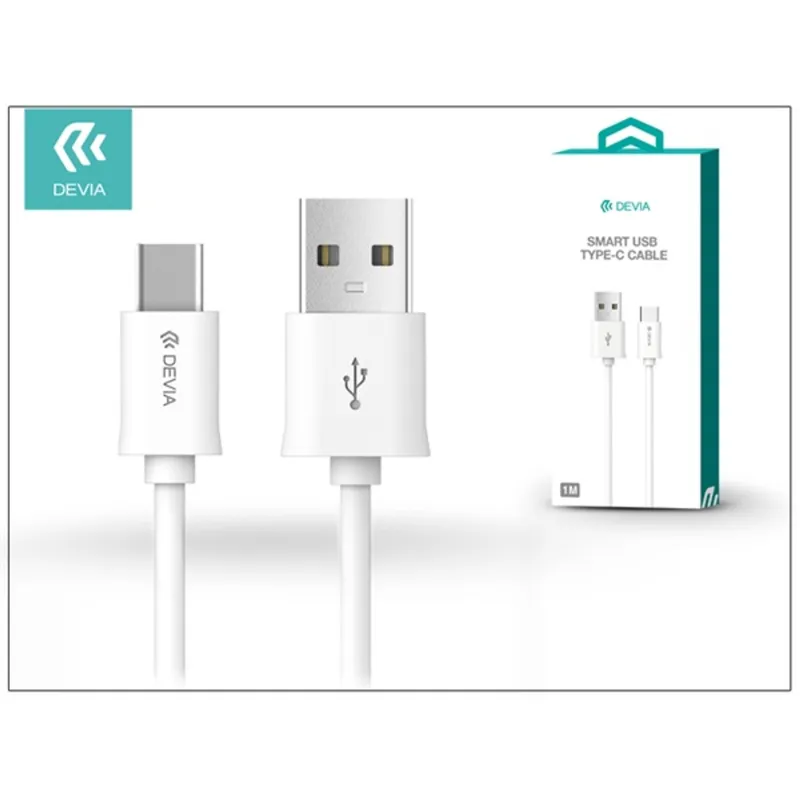 Devia ST993405 Smart 1m USB Type-C v2.0 fehér adatkábel Devia ST993405 Smart 1m USB Type-C v2.0 fehér adatkábel