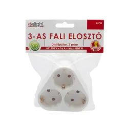 Delight 230V 10A 3-as fali elosztó