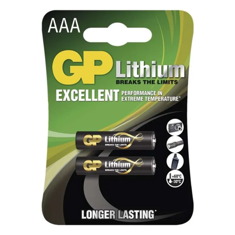 GP Lithium AAA mikro elem (2db / csomag) (B15112) GP Lithium AAA mikro elem (2db / csomag) (B15112)