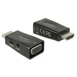 DELOCK Átalakító HDMI-A male to VGA female audió funkcióval
