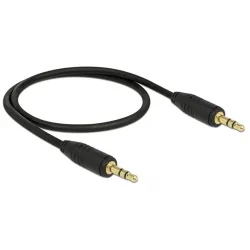 Delock Jack stereo 3,5mm M/M audio kábel 0.5m fekete