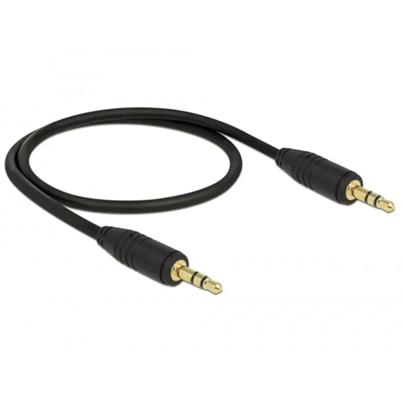 Delock Jack stereo 3,5mm M/M audio kábel 0.5m fekete Delock Jack stereo 3,5mm M/M audio kábel 0.5m fekete