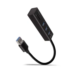 Axagon HMA-CR3A 3-portos USB3.0 hub fekete (SD, microSD)