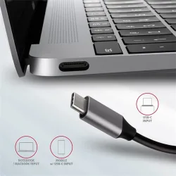 Axagon HMC-6M2 SuperSpeed USB-C combo 6in1 hub ezüst-fekete