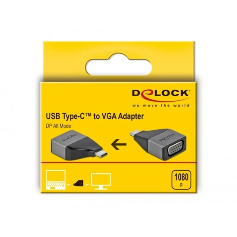 DELOCK Átalakító USB Type-C to VGA (DP Alt Mode) 1080p DELOCK Átalakító USB Type-C to VGA (DP Alt Mode) 1080p