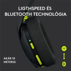 Logitech G435 LIGHTSPEED vezeték nélküli Gaming headset fekete