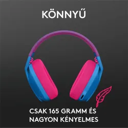 LOGITECH Fejhallgató 2.0 - G435 Vezeték Nélküli Gaming Mikrofonos , Kék-Málna