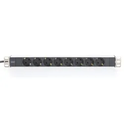 Digitus hálózati elosztó 1U, 8db hálózati aljzattal, Aluminium (DN-95401)