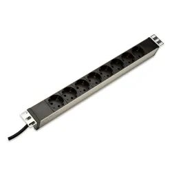 Digitus hálózati elosztó 1U, 8db hálózati aljzattal, Aluminium (DN-95401)