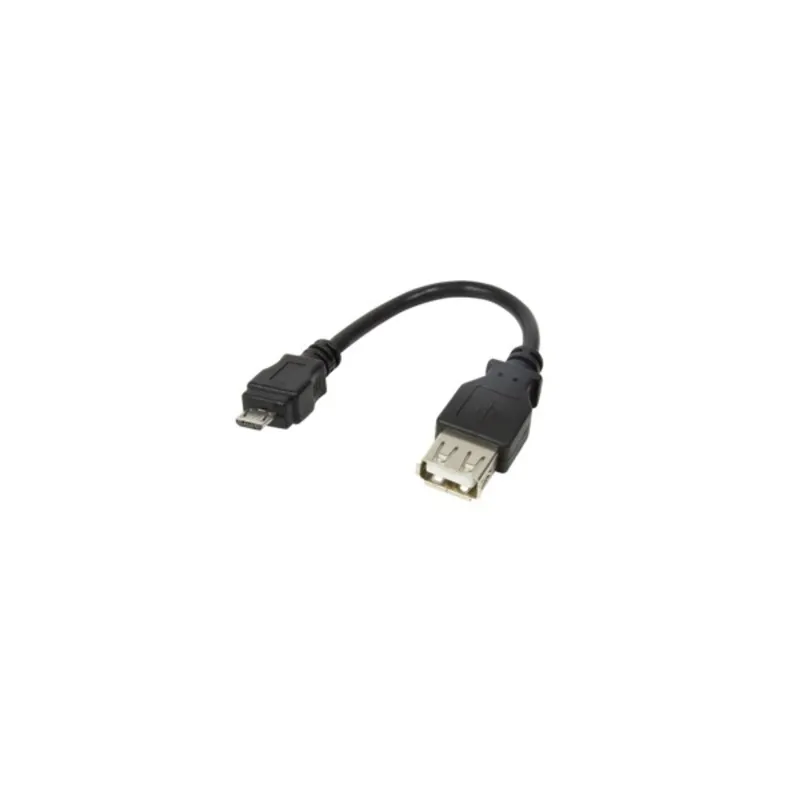 LogiLink USB 2.0 adapter, Micro-USB/M-USB-A/F, fekete, 0,1 m LogiLink USB 2.0 adapter, Micro-USB/M-USB-A/F, fekete, 0,1 m