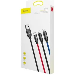 Baseus 3 in 1 USB Cable 1,2m Black
