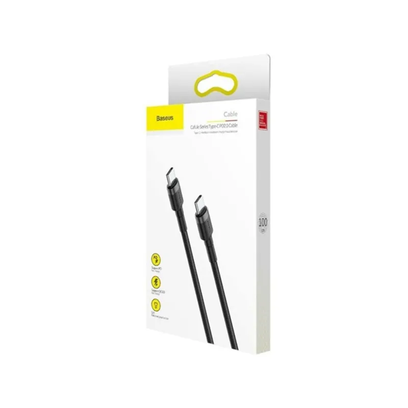 ACC Baseus Cafule Type-C PD2.0 60W Flash Charging Data Line (20V/3A) 1m gyorstöltő adatkábel, szürke/fekete ACC Baseus Cafule Type-C PD2.0 60W Flash Charging Data Line (20V/3A) 1m gyorstöltő adatkábel, szürke/fekete