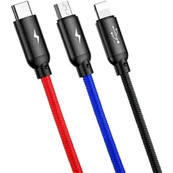 Baseus 3 in 1 USB Cable 1,2m Black