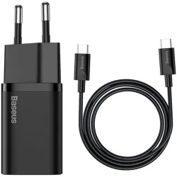 Baseus kompakt gyorstöltő 25W EU + Type-C kábel TZCCSUP-L01 Fekete