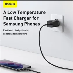 Baseus kompakt gyorstöltő 25W EU + Type-C kábel TZCCSUP-L01 Fekete