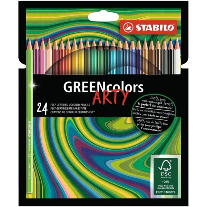 Stabilo Green colors Arty 24db-os színes ceruza készlet Stabilo Green colors Arty 24db-os színes ceruza készlet