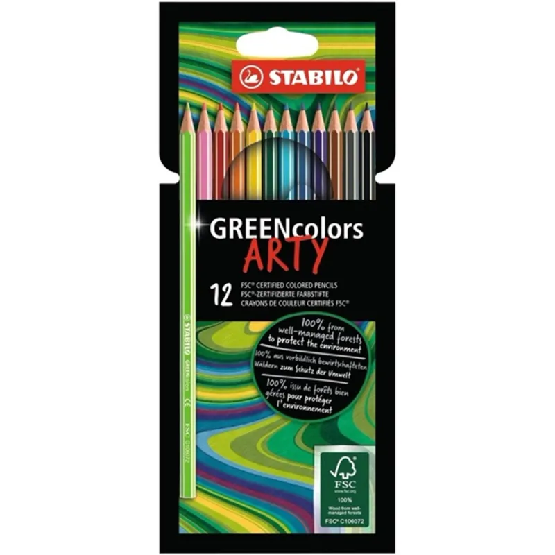 Stabilo Green colors Arty 12db-os színes ceruza készlet Stabilo Green colors Arty 12db-os színes ceruza készlet