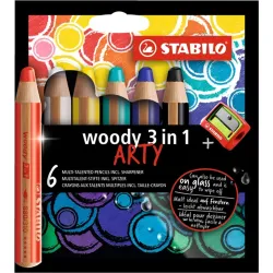 Stabilo ARTY Woody 3in1 6db-os vegyes színű krétaceruza (8806-1-20)