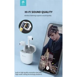 DEVIA TWS BLUETOOTH SZTEREÓ FÜLHALLGATÓ V5.0 + TÖLTŐTOK, FEKETE