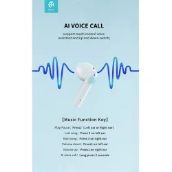 DEVIA TWS BLUETOOTH SZTEREÓ FÜLHALLGATÓ V5.0 + TÖLTŐTOK, FEKETE