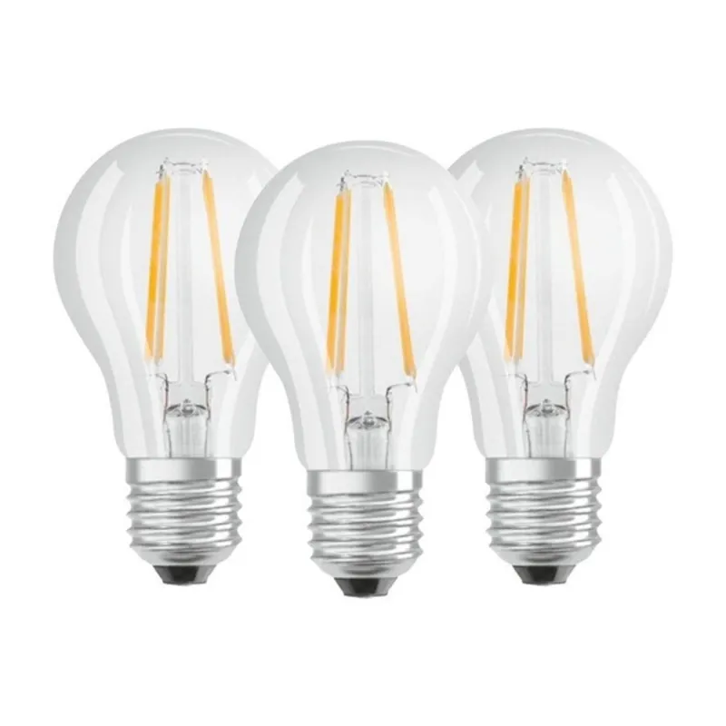 Osram Base átlátszó üveg búra/7W/806lm/2700K/E27/dobozos LED körte izzó 3 db Osram Base átlátszó üveg búra/7W/806lm/2700K/E27/dobozos LED körte izzó 3 db