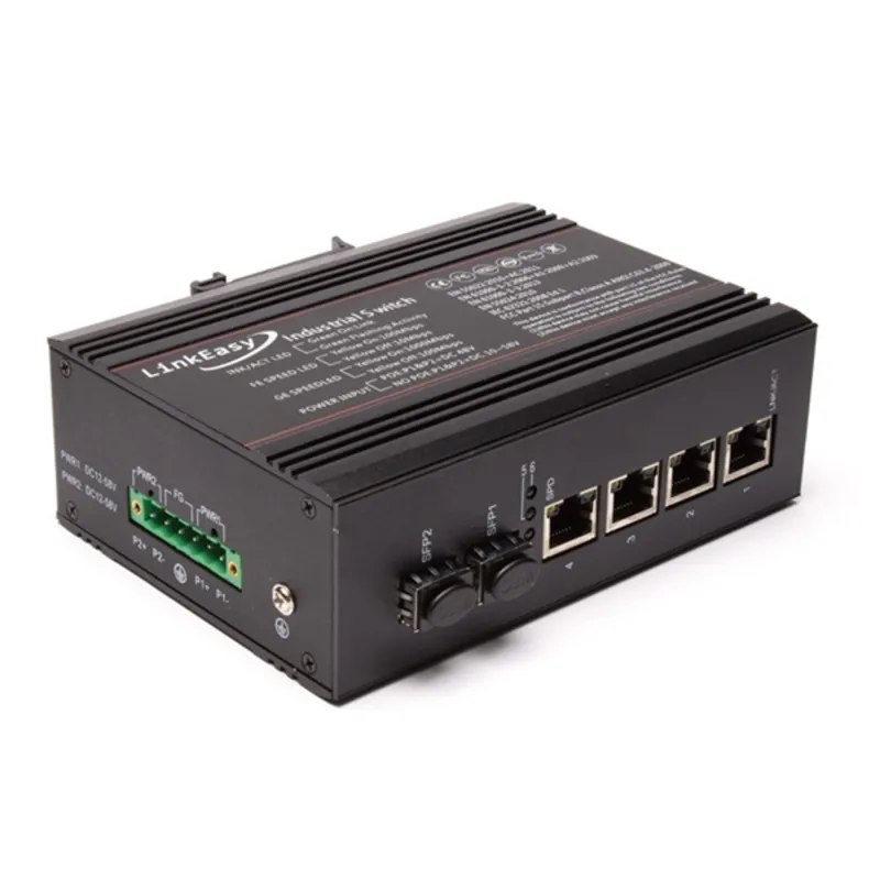 LinkEasy ipari PoE switch 2xGbE SFP+4x10/100/1000BaseTX 802.3at LinkEasy ipari PoE switch 2xGbE SFP+4x10/100/1000BaseTX 802.3at