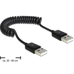 DELOCK Cable USB 2.0-A male / male coiled cable (83239)