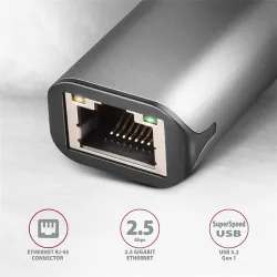 Axagon USB-A 3.2 Gen1 2.5 Gigabit Ethernet hálózati adapter (ADE-25R)