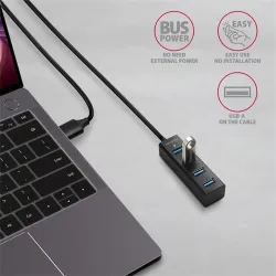 AXAGON HUE-M1AL 4 portos USB3.2 Gen 1 mini HUB