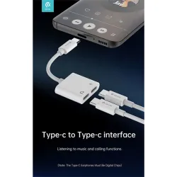 Devia Smart Series Type-C - 2xType-C audio adapter fehér (ST354137)