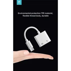 Devia Smart Series Type-C - 2xType-C audio adapter fehér (ST354137)